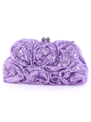 92000 Light Purple Sequin Floral Evening Bag, Light Purple