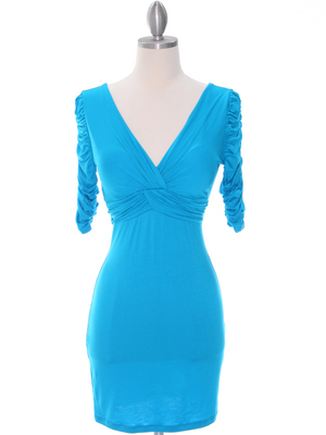9764 Turquoise Jersey Party Dress, Turquoise