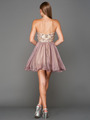 A355 Strapless Sweetheart Homecoming Dress - Champagne Lavendar, Back View Thumbnail