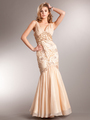 AC226 Belle of the Ball Evening Dress - Light Gold, Front View Thumbnail
