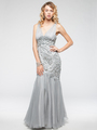 AC226 Belle of the Ball Evening Dress - Silver, Front View Thumbnail