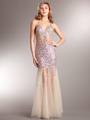 AC227 Sparkling Chic Evening Dress - Rose, Front View Thumbnail