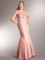 AC235 Perfectly Polished Mermaid Evening Gown - Dusty Rose, Front View Thumbnail