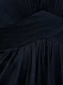 AC304 Pleated Strapless Evening Dress - Black, Alt View Thumbnail