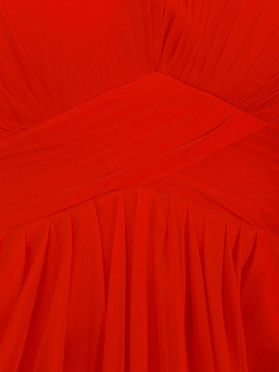 AC304 Pleated Strapless Evening Dress - Red, Alt View Medium
