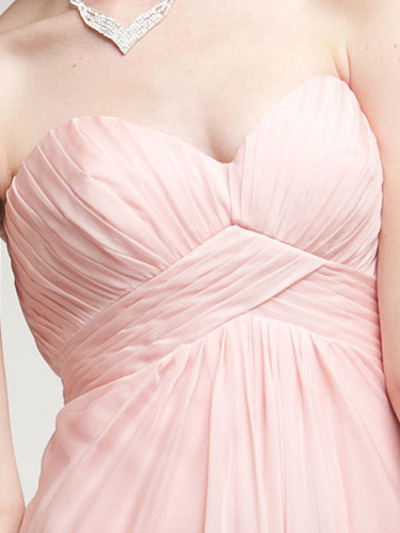 AC304 Pleated Strapless Evening Dress - Rose, Alt View Medium