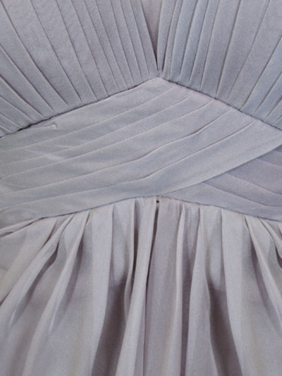 AC304 Pleated Strapless Evening Dress - Silver, Alt View Medium
