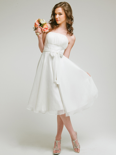 AC311 Delightful and Darling Bridesmaid Dress - Off White, Front View Medium