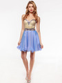 AC354 Strapless Sweetheart Embellished Cocktail Dress - Sky Blue, Front View Thumbnail