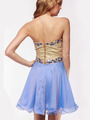 AC354 Strapless Sweetheart Embellished Cocktail Dress - Sky Blue, Back View Thumbnail