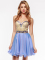 AC354 Strapless Sweetheart Embellished Cocktail Dress - Sky Blue, Alt View Thumbnail
