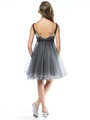 AC451 Sequin Bodice Baby Doll Party Dress - Black, Back View Thumbnail