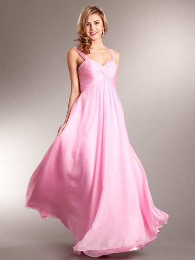 AC622 Contemporary Evening Dress - Light Pink, Front View Medium