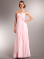 AC626 Chiffon Special Occasion Dress - Blush, Front View Thumbnail