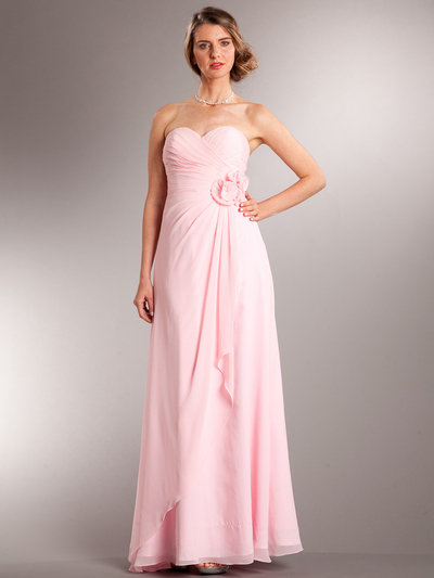 AC626 Chiffon Special Occasion Dress - Blush, Front View Medium