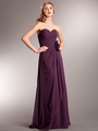 AC626 Chiffon Special Occasion Dress - Eggplant, Front View Thumbnail