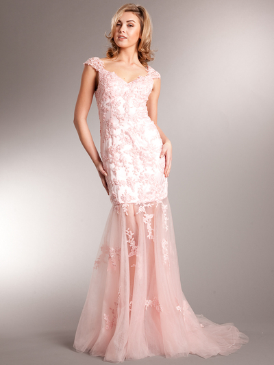 AC709 Vintage Destination Bridal Dress - Pink, Front View Medium