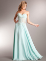 AC711 Sweetheart Evening Dress - Aqua, Front View Thumbnail