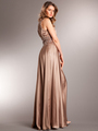AC714 Take This Waltz Satin Evening Dress - Mocha, Back View Thumbnail