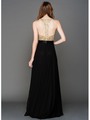 AC801 Sequins Top Sleeveless Evening Dress - Gold, Back View Thumbnail