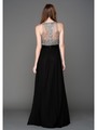 AC801 Sequins Top Sleeveless Evening Dress - Silver, Back View Thumbnail