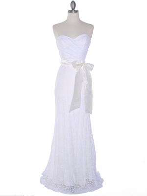 B7224 Lace Destination Bridal Dress, White