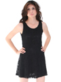 BA793 Lace Day and Night Cocktail Dress - Black, Front View Thumbnail
