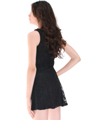 BA793 Lace Day and Night Cocktail Dress - Black, Back View Thumbnail