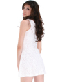 BA793 Lace Day and Night Cocktail Dress - White, Back View Thumbnail