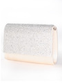 C033 Rhinestone Studded Face Evening Clutch - Champagne, Front View Thumbnail