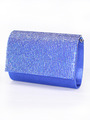 C033 Rhinestone Studded Face Evening Clutch - Royal Blue, Front View Thumbnail
