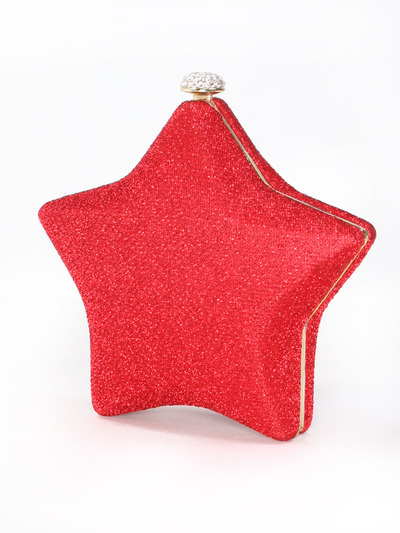 C037 I am A Star Hard Shell Evening Clutch - Red, Front View Medium