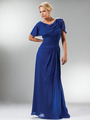 C1299 Chiffon Sleeves Evening Dress - Royal, Alt View Thumbnail