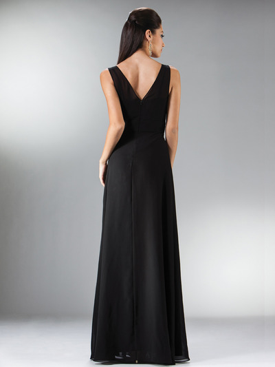 C1465 Black Tie Affair Sleeveless Evening Dress - Black, Back View Medium