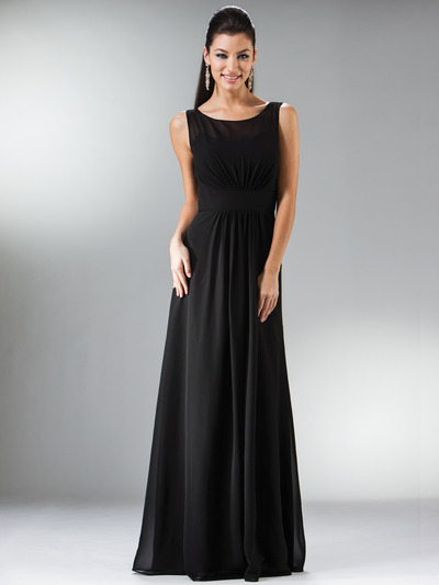 C1465 Black Tie Affair Sleeveless Evening Dress - Black, Front View Medium