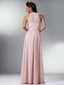 C1469 Illusion Evening Dress - Blush, Back View Thumbnail