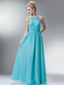 C1469 Illusion Evening Dress - Mint, Front View Thumbnail