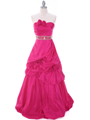 C1608 Fuschia Taffeta Prom Evening Gown - Fuschia, Front View Thumbnail