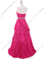 C1608 Fuschia Taffeta Prom Evening Gown - Fuschia, Back View Thumbnail