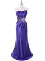 C1808 Purple Charmeuse Evening Dress - Purple, Front View Thumbnail