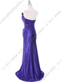 C1808 Purple Charmeuse Evening Dress - Purple, Back View Thumbnail