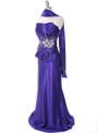 C1808 Purple Charmeuse Evening Dress - Purple, Alt View Thumbnail