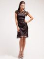 C1928 Lace Sheath Cocktail Dress - Black, Front View Thumbnail