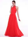 CC1982 Halter Neck Signature Dress - Scarlet, Front View Thumbnail