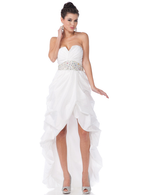 C1983 Taffeta High-low Special Occasion Dress, White