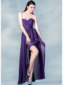 C7751B Sweetheart High-Low Cocktail Dress - Eggplant, Front View Thumbnail
