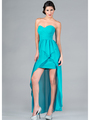 C7751B Sweetheart High-Low Cocktail Dress - Turquoise, Front View Thumbnail