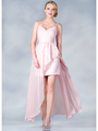 C7751 V-Neckline High Low Dress - Baby Pink, Front View Thumbnail