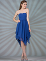 C7789 Layered Cocktail Dresses - Royal Blue, Front View Thumbnail