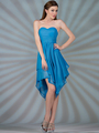 C7789 Layered Cocktail Dresses - Turquoise, Front View Thumbnail